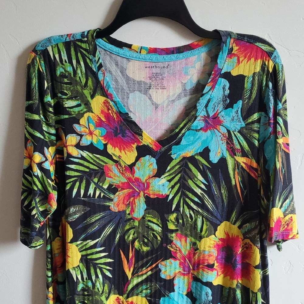 Tropical Ladies Top Soft Stretch - Picture 2 of 5